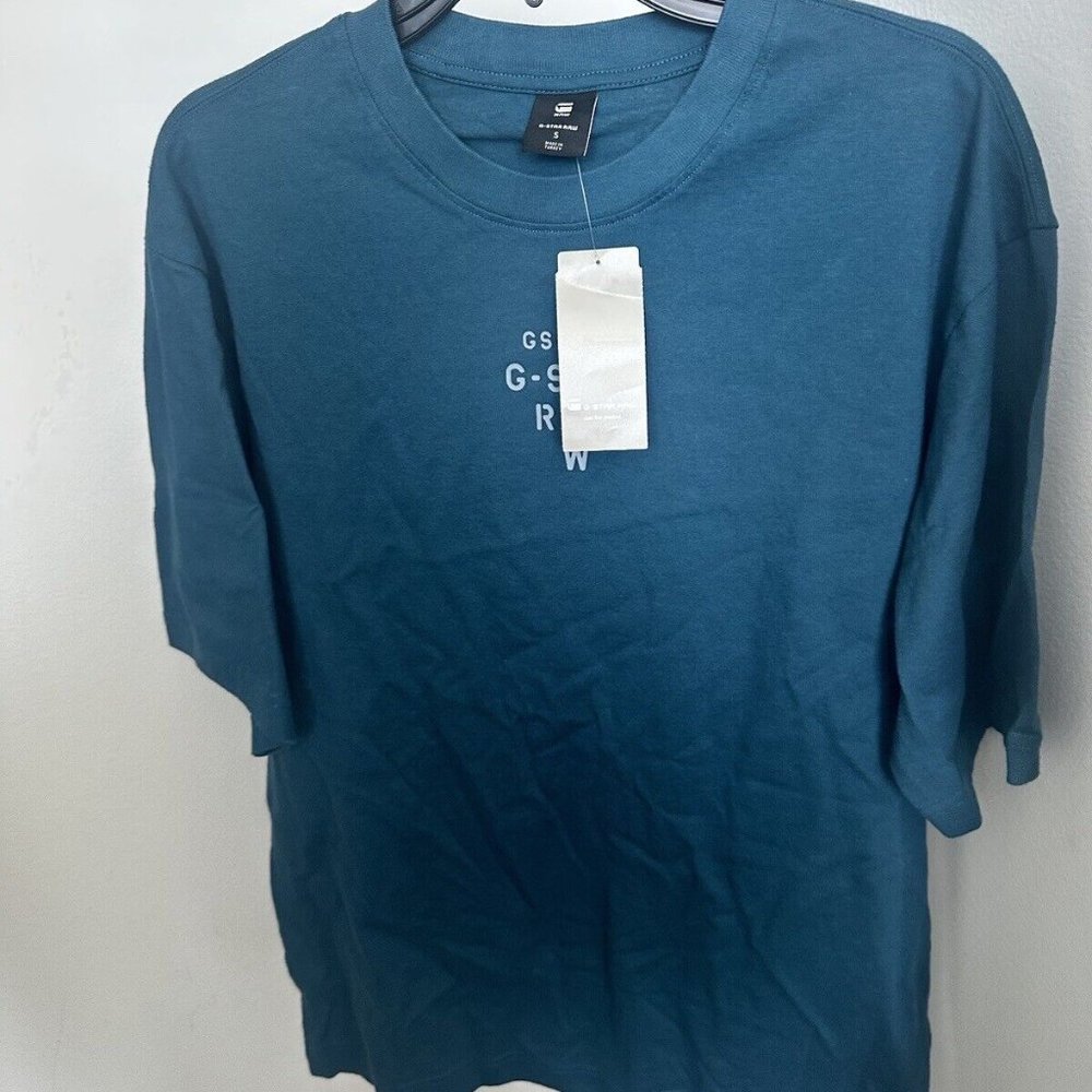 G-STAR INC Mens T shirt Small D22387-4561-1861 Blue STENCIL CENTER GR BO